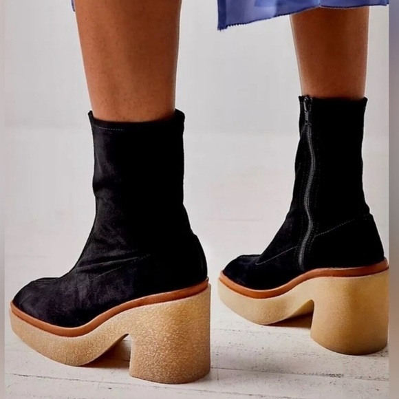 Free People Gigi Ankle Boot Black Size 39.5 - Picture 2 of 8